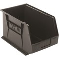 Quantum Storage Systems Hang & Stack Storage Bin, 10 in H, Black QUS260CO